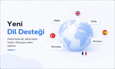 Yeni dil desteği duyurusu