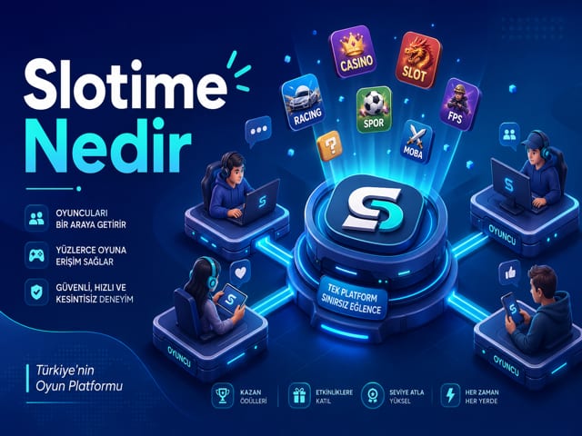 Slotime platformunun tanıtım görseli ve arayüz görünümü