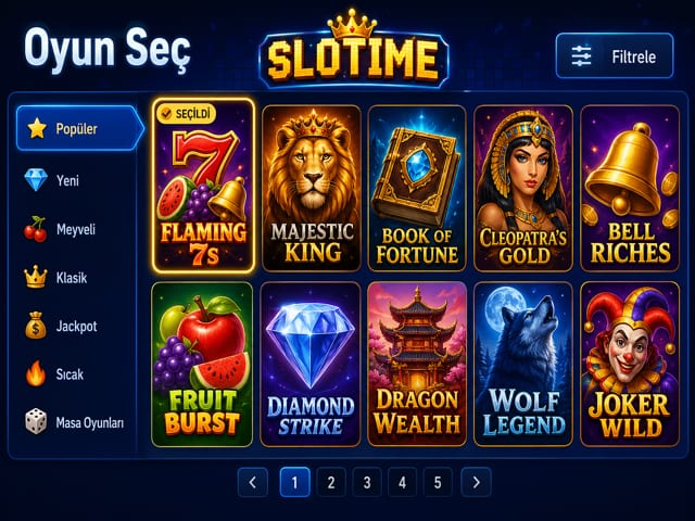 Slotime oyun seçimi görseli